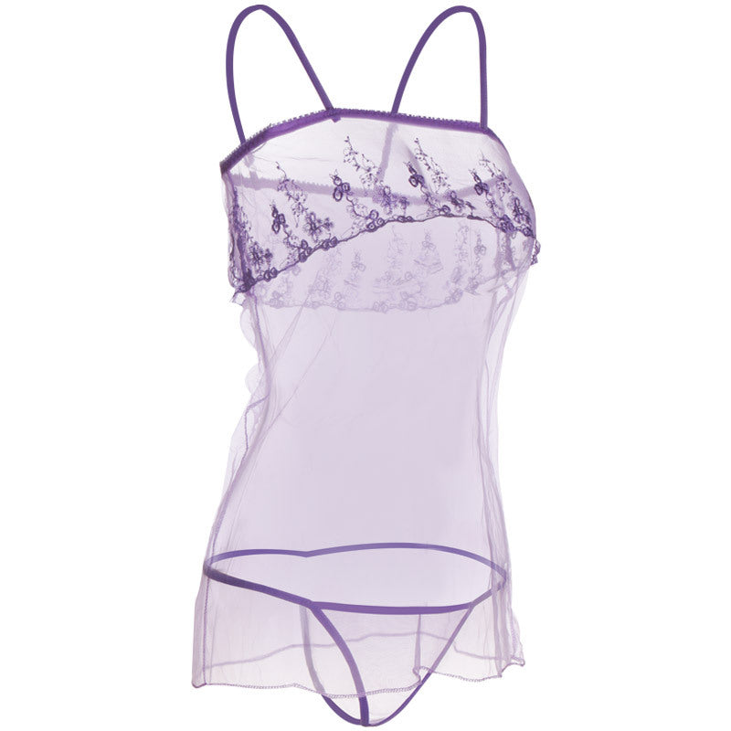 Layered and Laced Sheer Mesh Babydoll