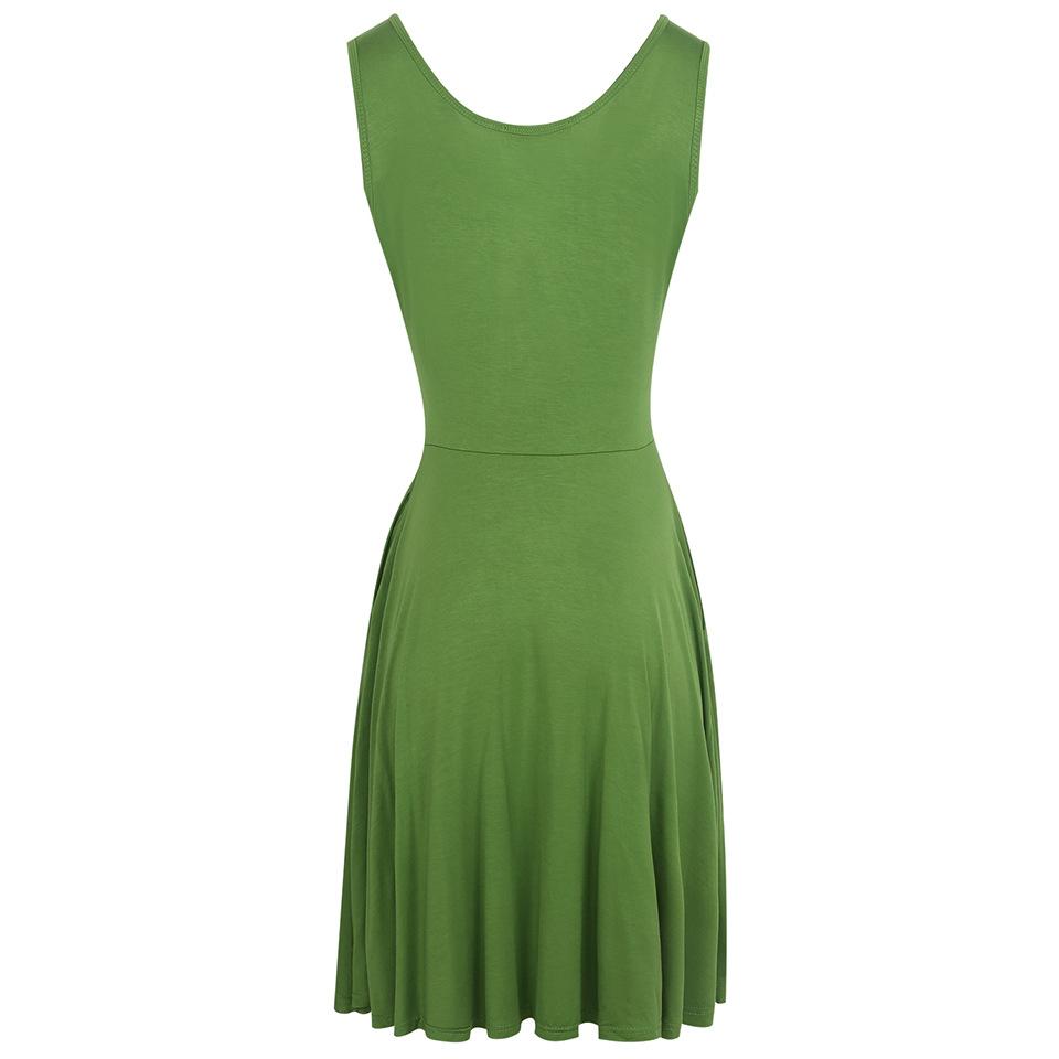 Green Scoop Neck Tank Dress