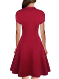 Red Button-Down Fit & Flare Dress
