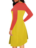 Color Block Button-Accent Shift Dress - Theone Apparel