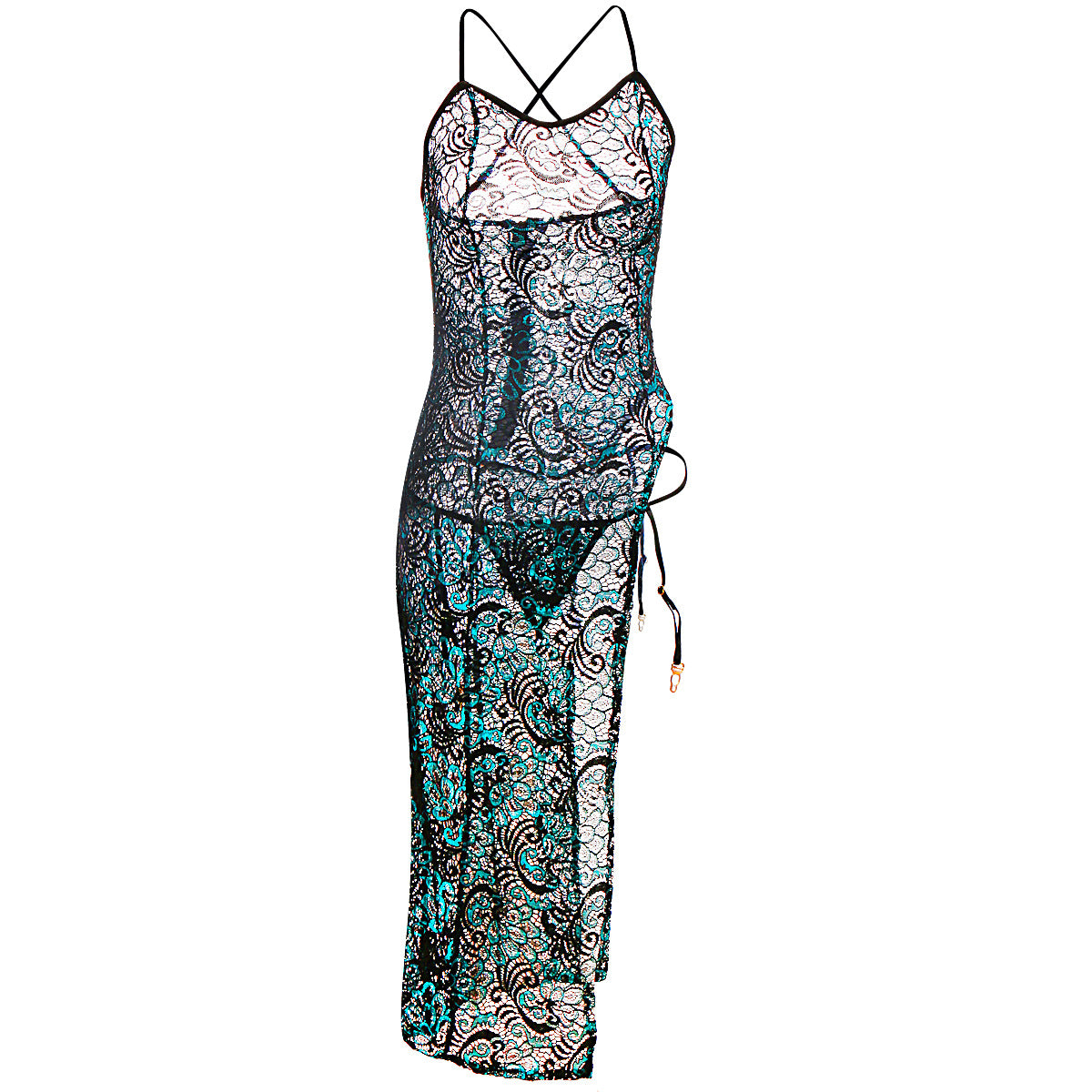 Scaly Lace Half Leg Lingerie Gown