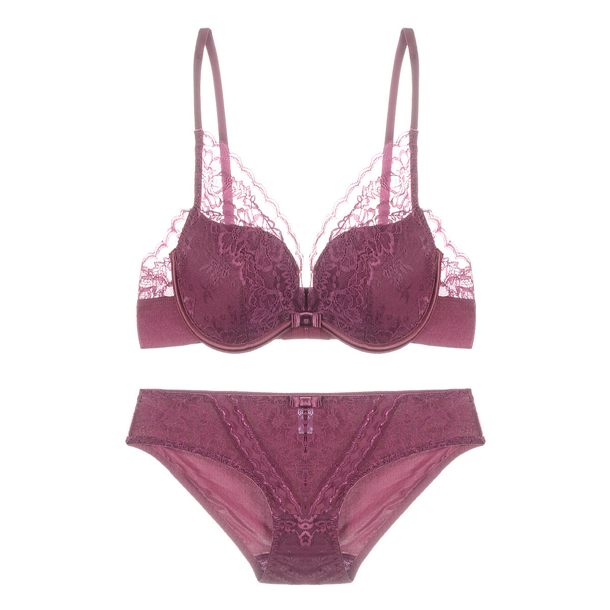 Renda overlay bra dan set panty