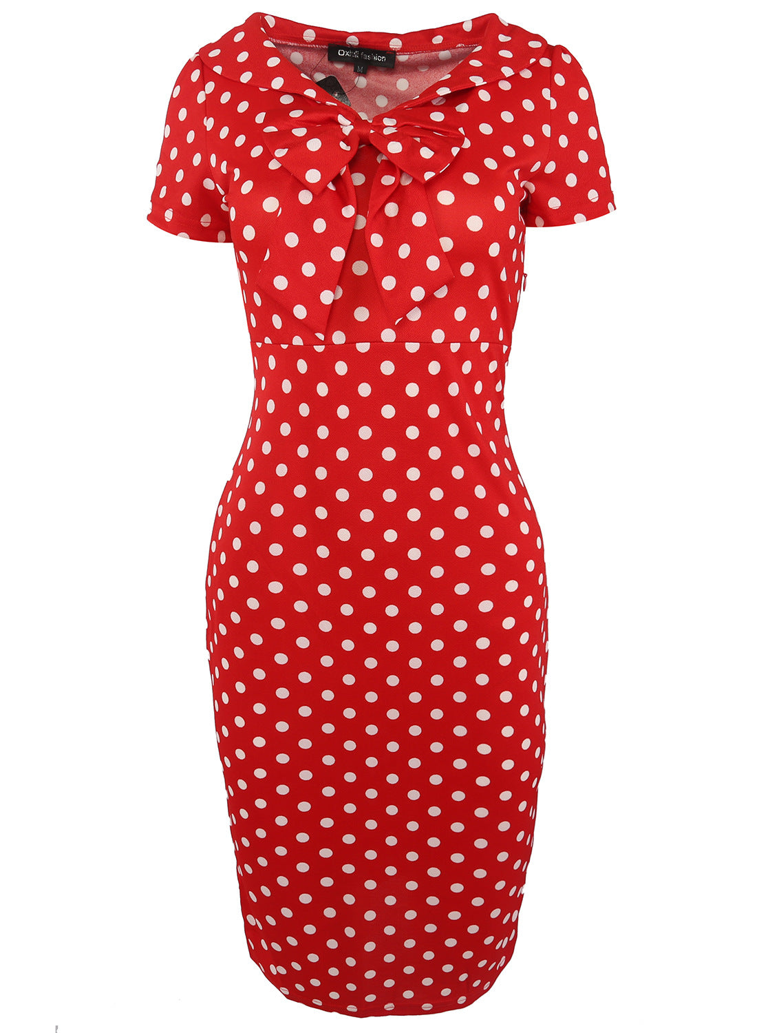 Polka Dot Pussy Bow Sheath Dress