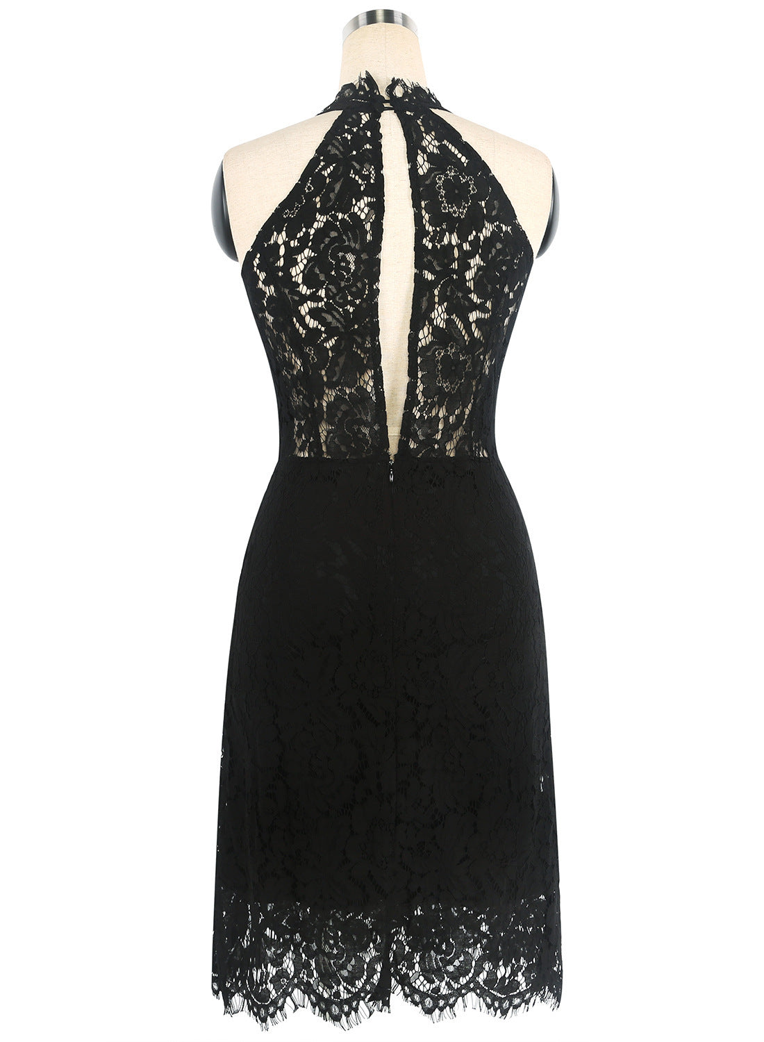 Eyelash Lace Overlay Sheath Dress