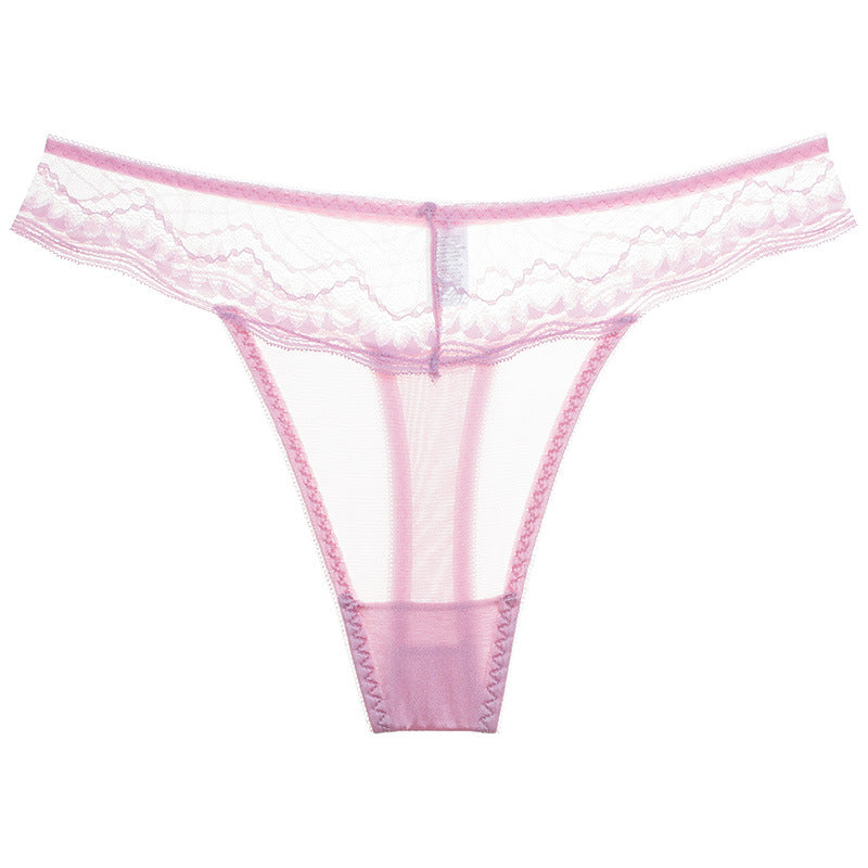 Delicate Lace Trim Thong Panty - Theone Apparel