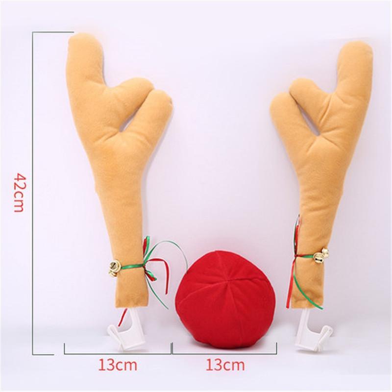 Antlers and Red Nose Car Decorations - THEONE APPAREL