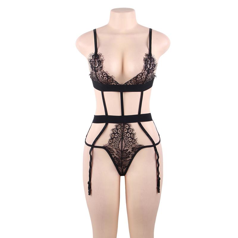 Ensemble de jarretières de soutien-gorge et de culotte de taille plus