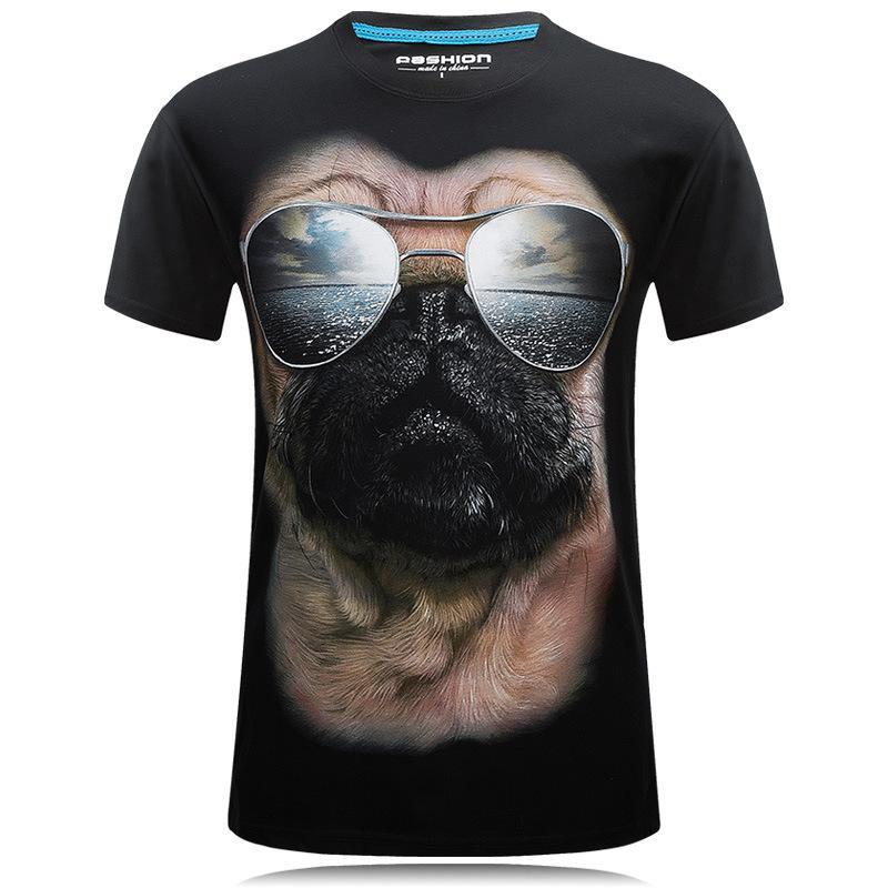 Mops mit Schatten dummes Gesicht Shirt