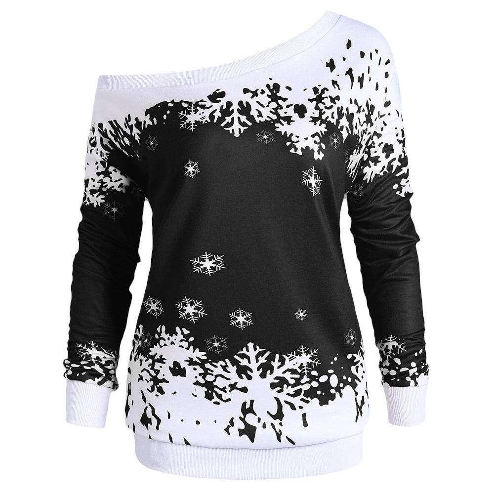 Sudadera Snowflake One Shoulder Plus Size