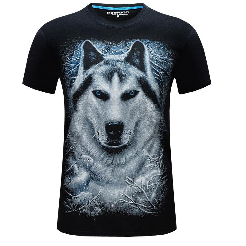 Camisa gráfica de lobo branco neve