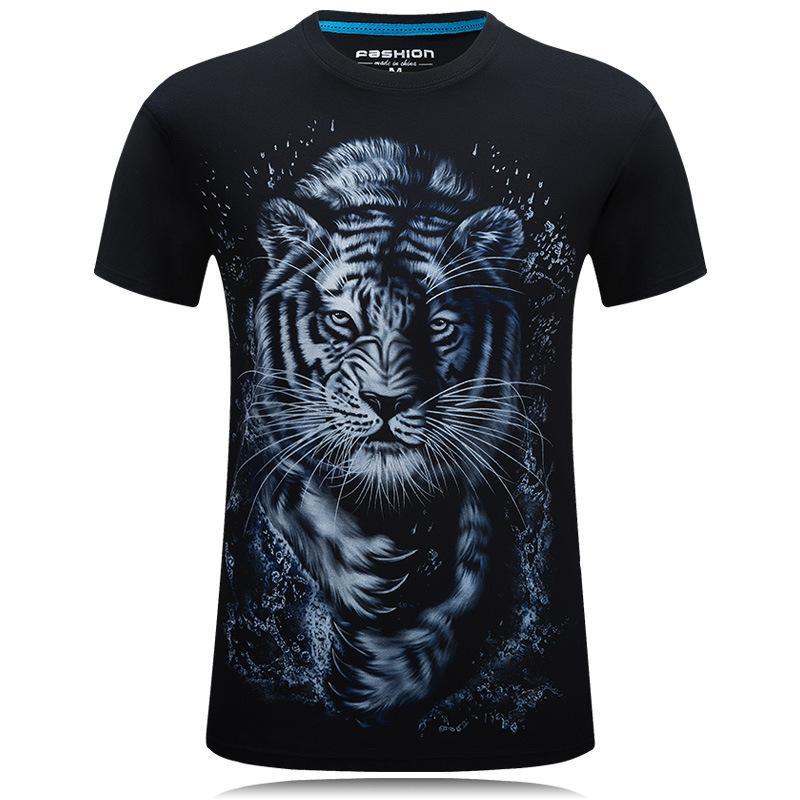 Wit tijger shirt met korte mouwen