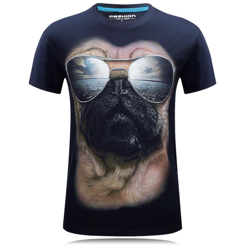 Mops mit Schatten dummes Gesicht Shirt