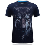 Wolf mit Kopfschmuck Schwarzes Grafik-T-Shirt