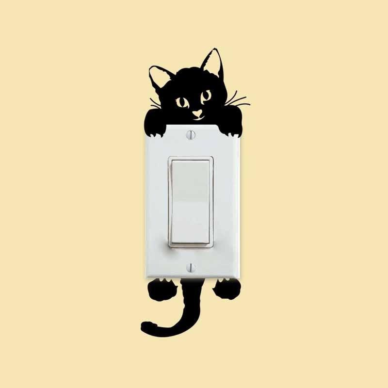 Cute Black Cat Waterproof Room Sticker - Theone Apparel