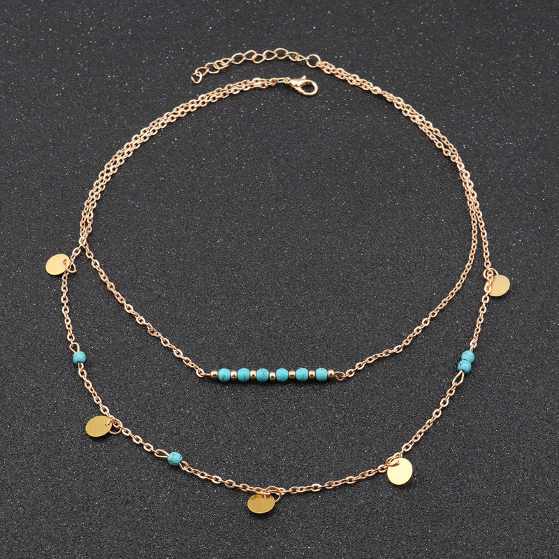 Double Strand Boho Necklace-Gold-Theone Apparel