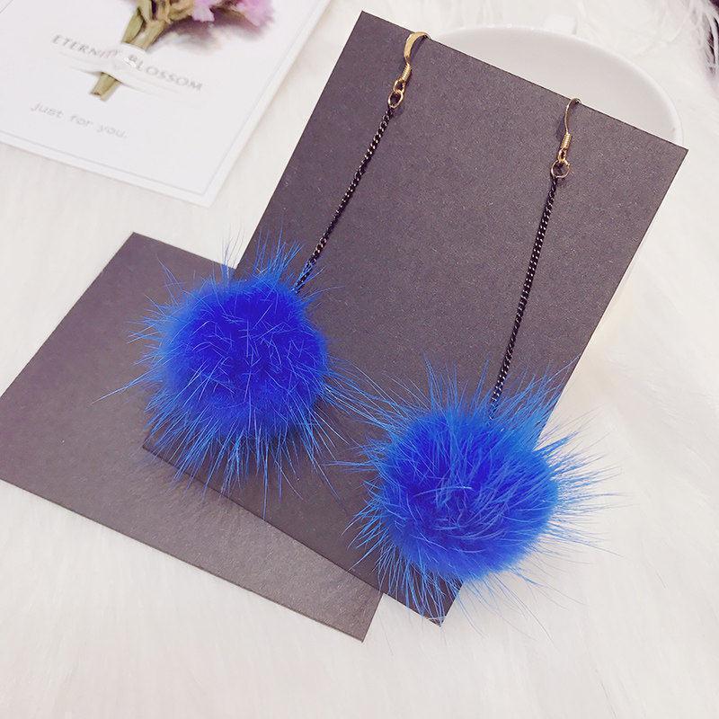 Fancy Fuzz Ball Drop Earrings - Theone Apparel