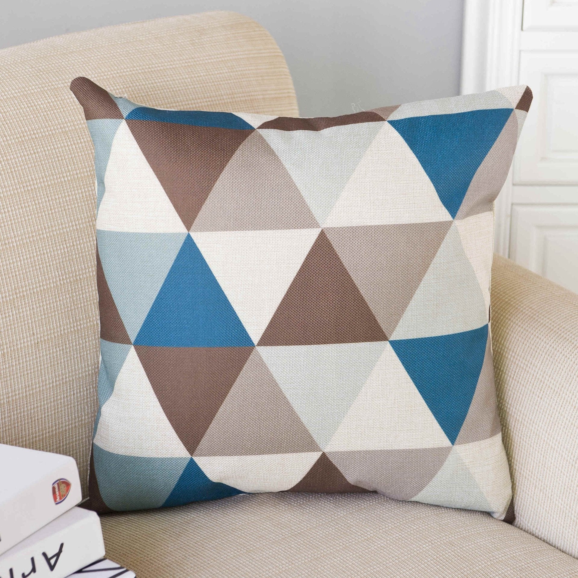 Geo Splice Triangle Print Pillow Covers-601-0004-S2-Theone Apparel