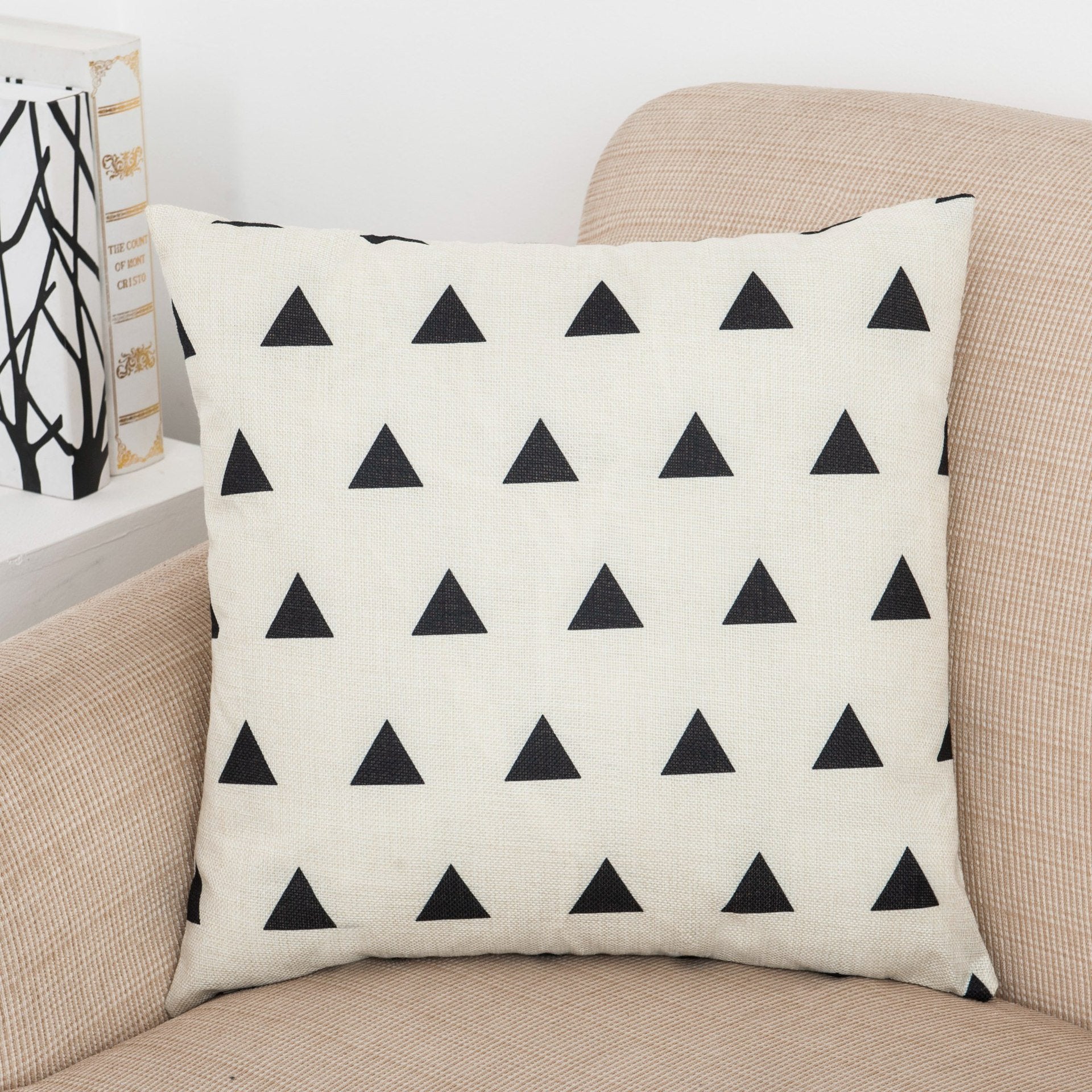 Geo Splice Triangle Print Pillow Covers-601-0004-S4-Theone Apparel