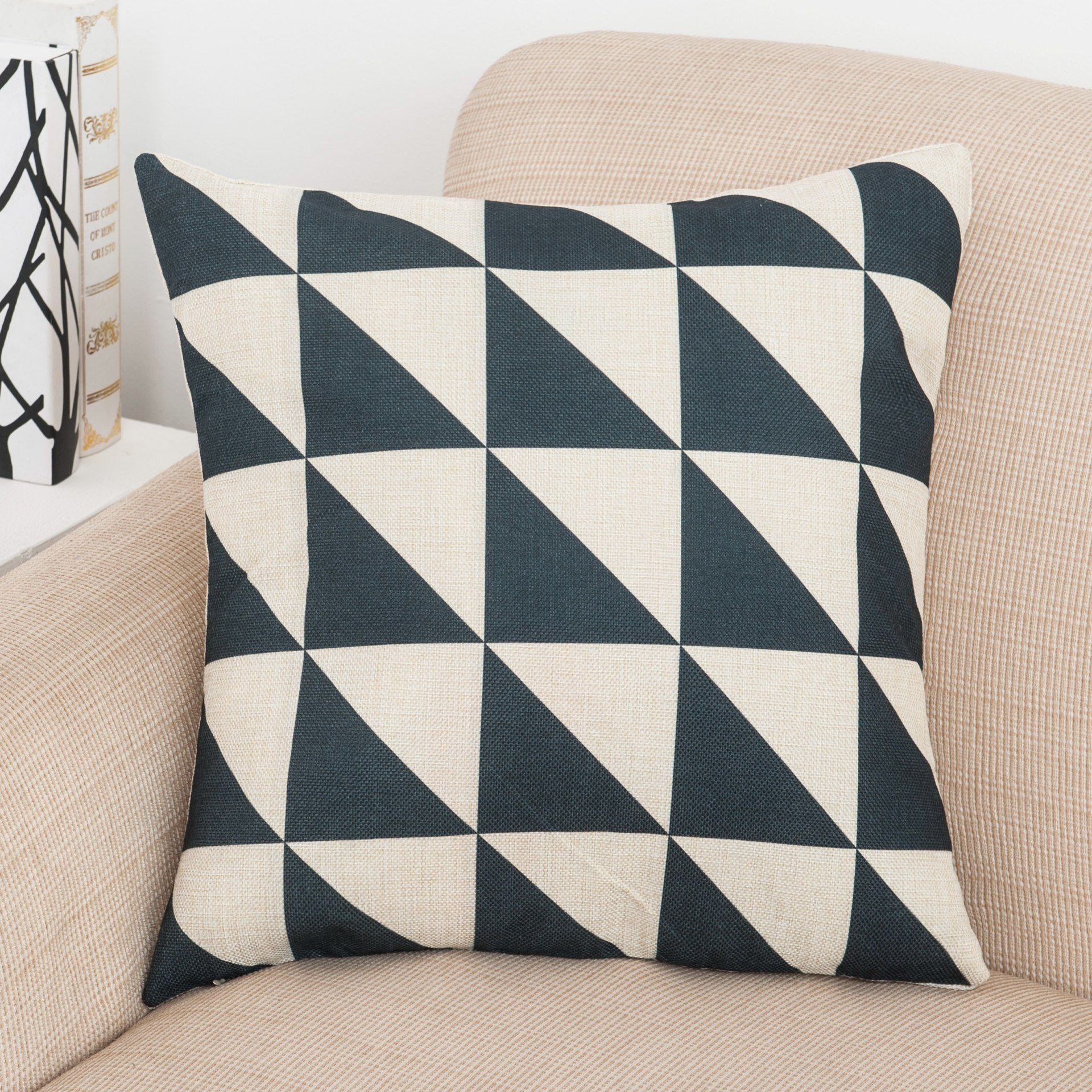 Geo Splice Triangle Print Pillow Covers