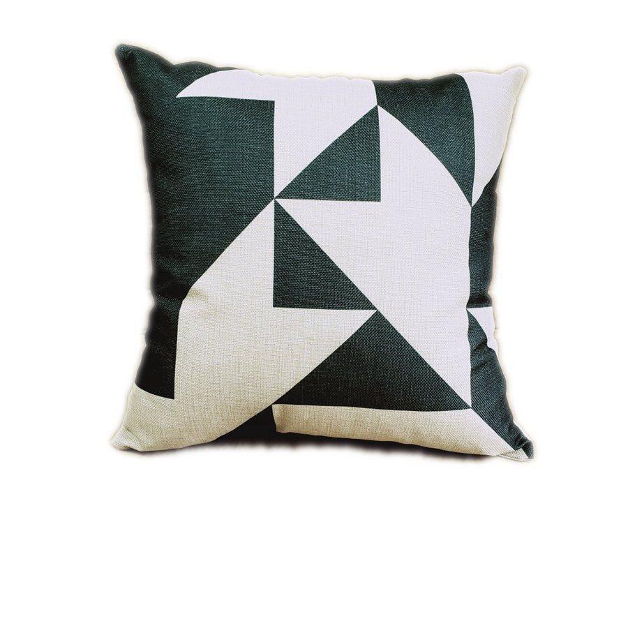 Geo Splice Triangle Print Pillow Covers