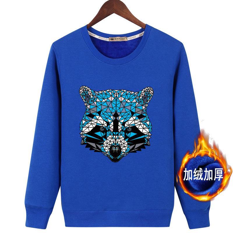 Geometric Tile Raccoon Graphic Sweater-Blue-Theone Apparel