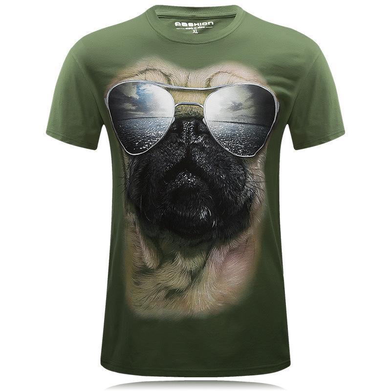 Mops mit Schatten dummes Gesicht Shirt