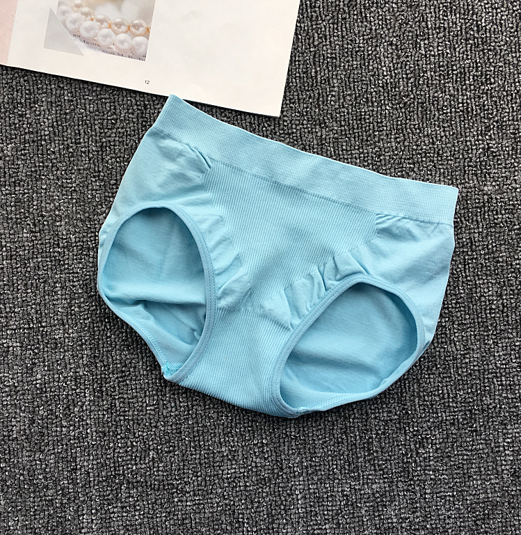 High Waisted Elastic Waistband Full Coverage Briefs-Blue-Theone Apparel
