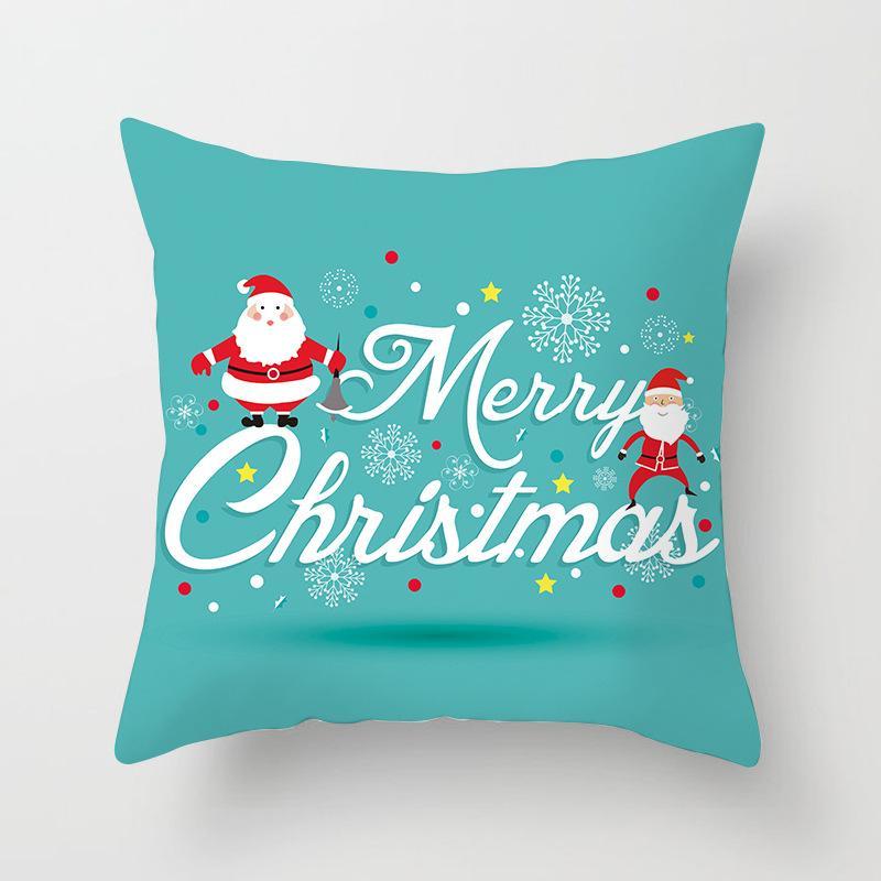 Ice Blue Christmas Themed Pillow Covers