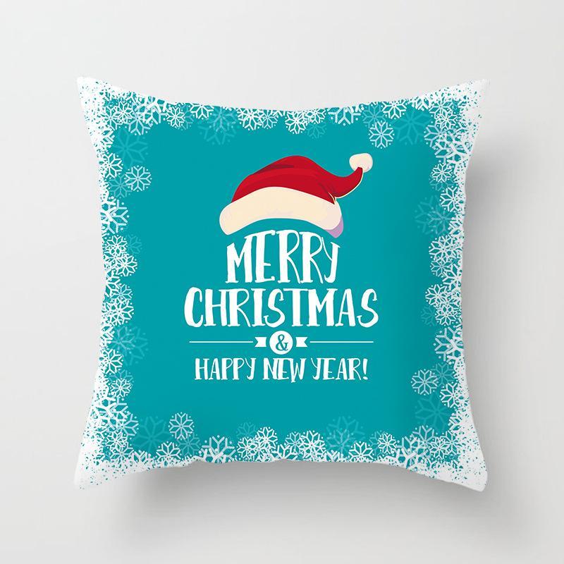 Ice Blue Christmas Themed Pillow Covers