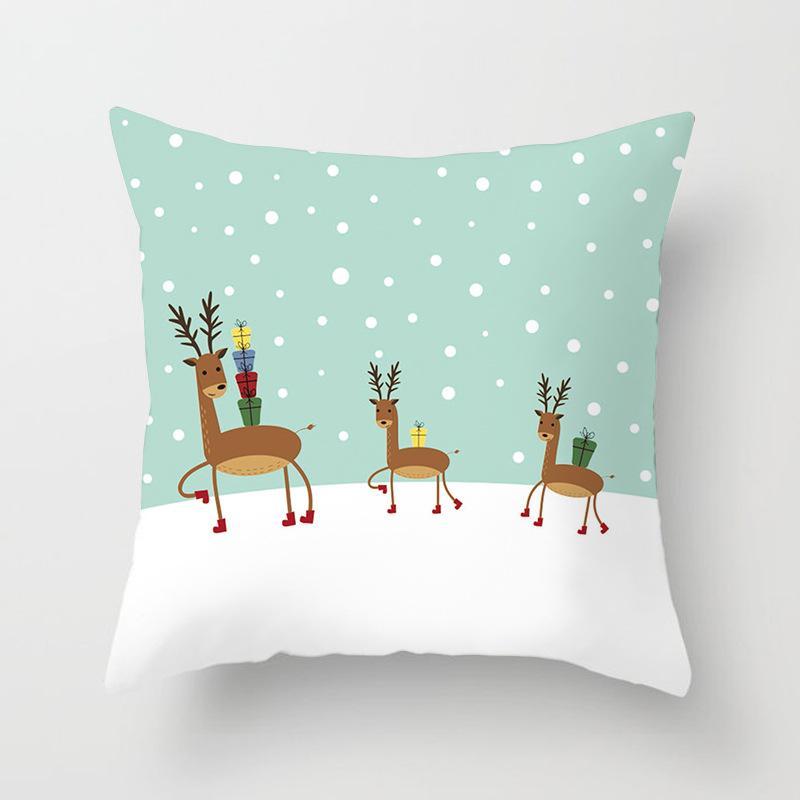 Ice Blue Christmas Themed Pillow Covers