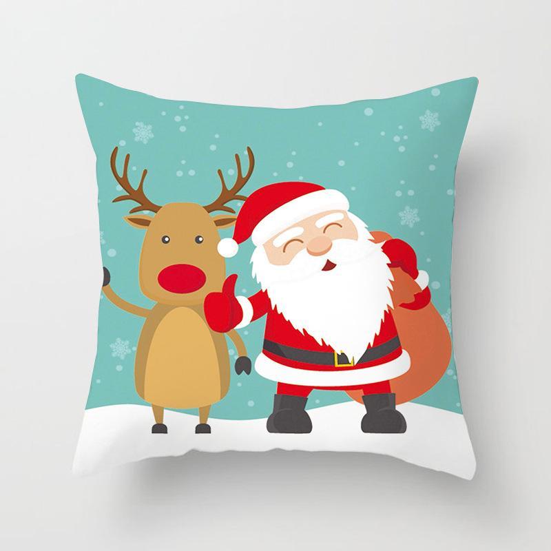 Ice Blue Christmas Themed Pillow Covers