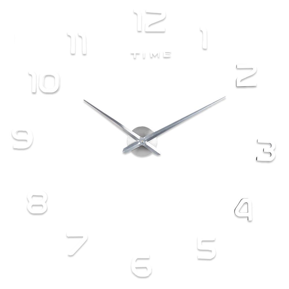 In-Home 3D Number Figures Wall Clock-Silver-Theone Apparel