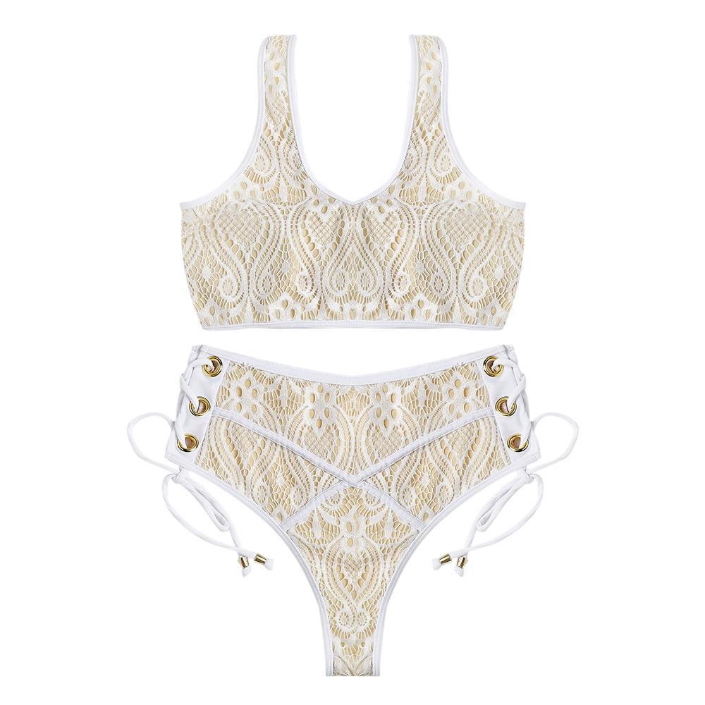 Lace Crochet Should Strap Bikini Set