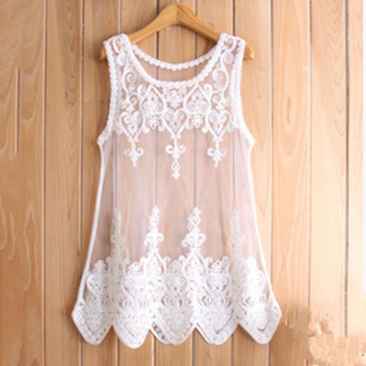 Lacy See Through Mesh Layering Tank