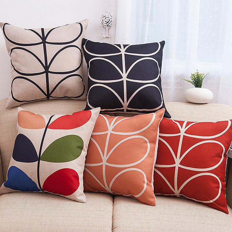 Leaf Drawing Print Pillow Covers