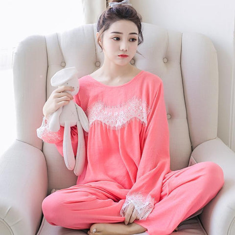 Lightweight Lace Cuff Sleepwear Set - Theone Apparel
