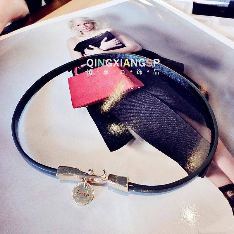 Love Medallion Leatherette Bracelet-Black-Theone Apparel