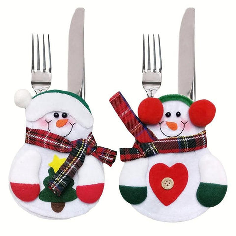 Lovely Happy Snowman Tableware Holder