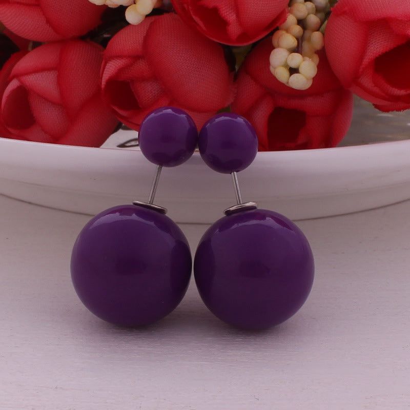 Modern Spherical Stud Earrings-Purple-Theone Apparel