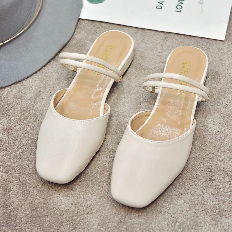 Open Ankle Strap Ballet Slides