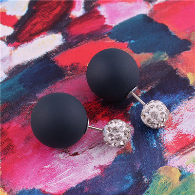 Pastel Sphere Double Sided Earrings-Black-Theone Apparel