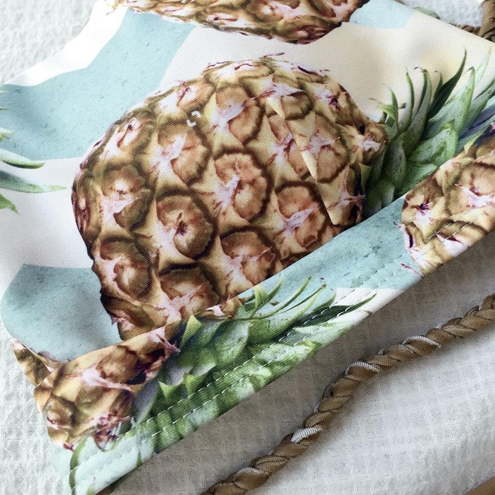 Pineapple Print Strappy Bikini Set