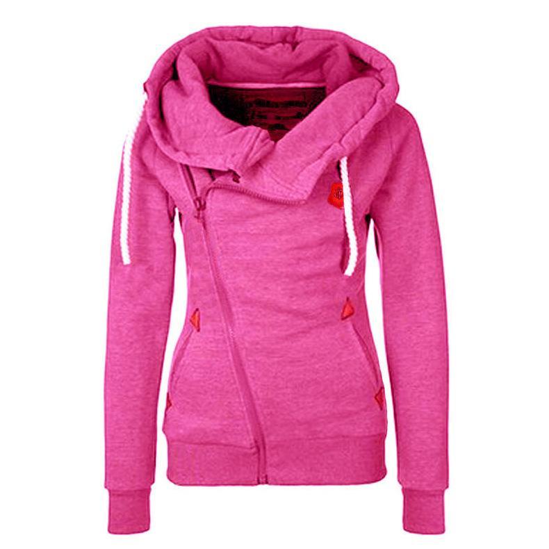 Trendy side zip drawstring hoodie