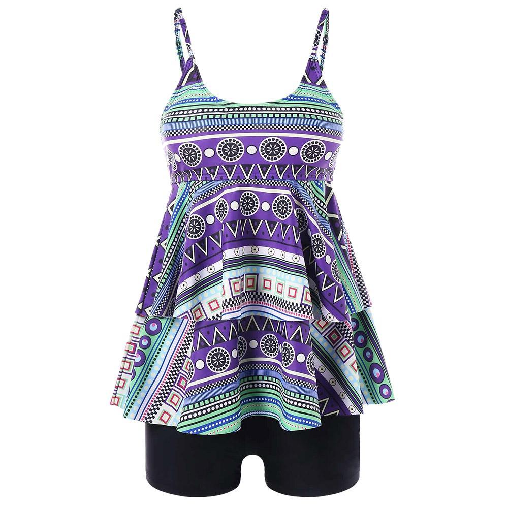 Plus maat Empire Taille Tankini