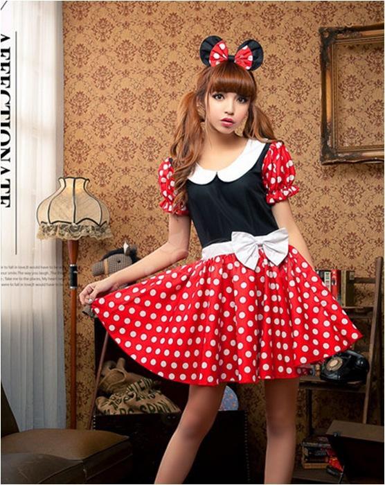 Mini mouse polka dot rok dan atas