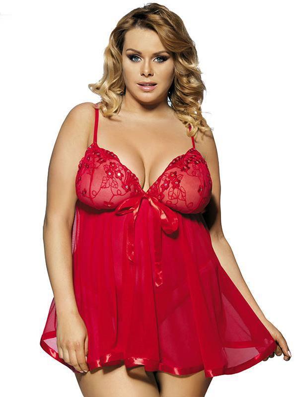 Conjunto de Babydoll de lingerie plus size