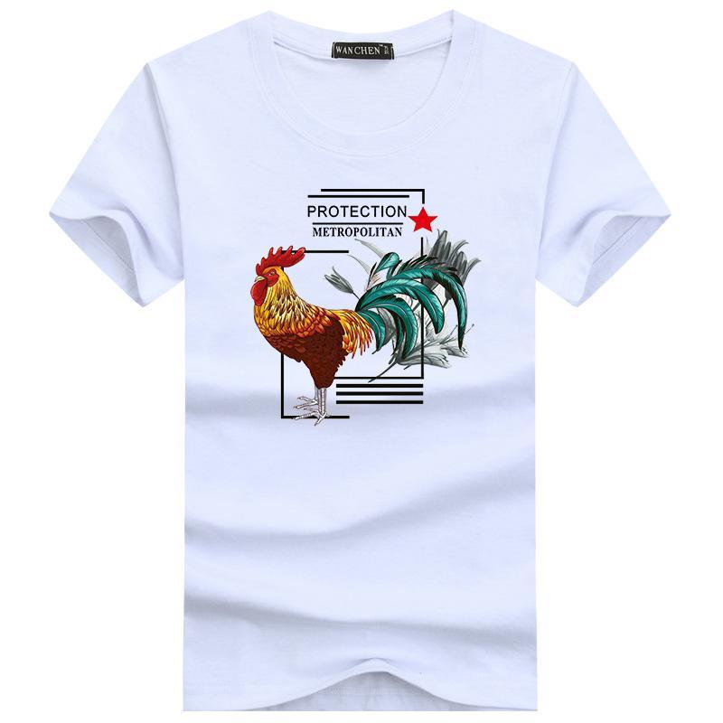 Rooster in Charge Short Sleeve Tee-White-Theone Apparel