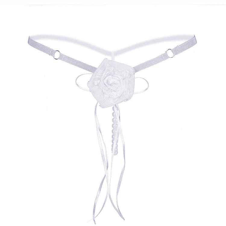 Rosebud Pearl Strand Bridal G String-White-Theone Apparel