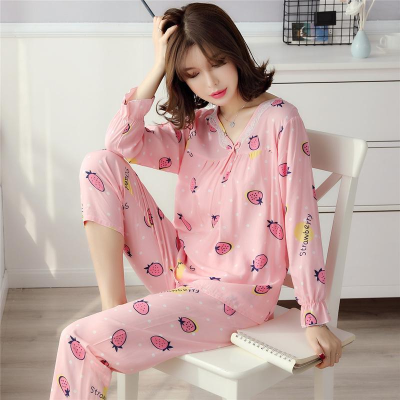 Ruffle Cuffs Floral Sleepwear Set - Theone Apparel