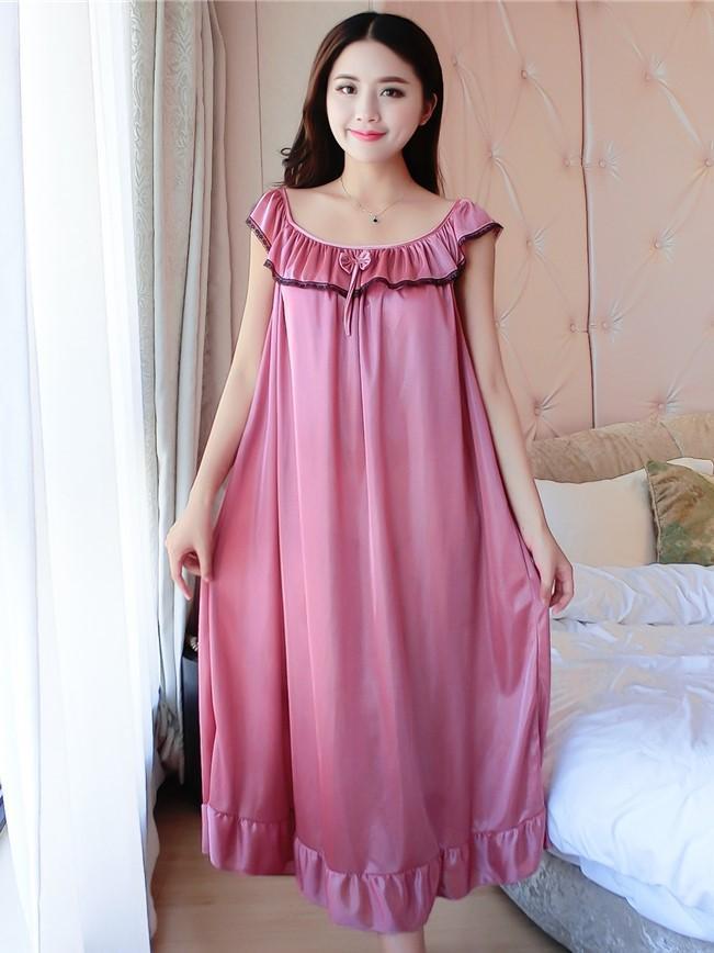Ruffled Sleeveless Nightie Dress-Blush-Theone Apparel